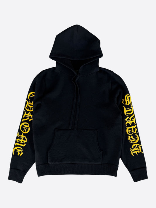 Chrome Hearts Black & Yellow Embroidered Cashmere Hoodie
