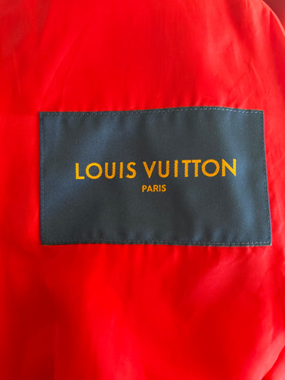 Louis Vuitton Red & White Crystal Logo Varsity Jacket