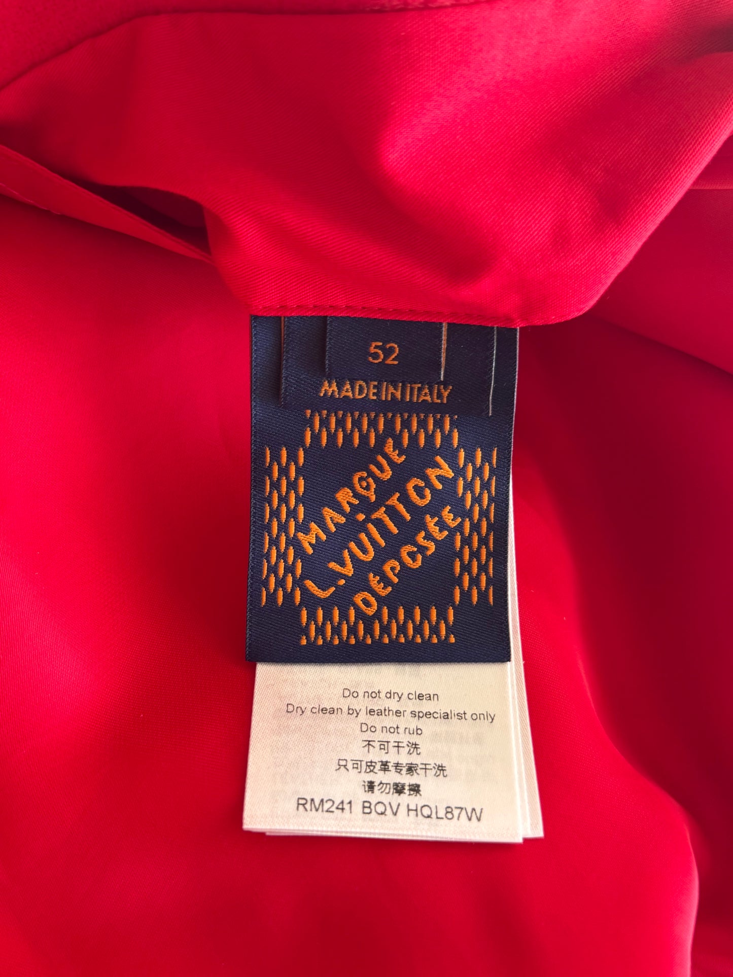 Louis Vuitton Red & White Crystal Logo Varsity Jacket