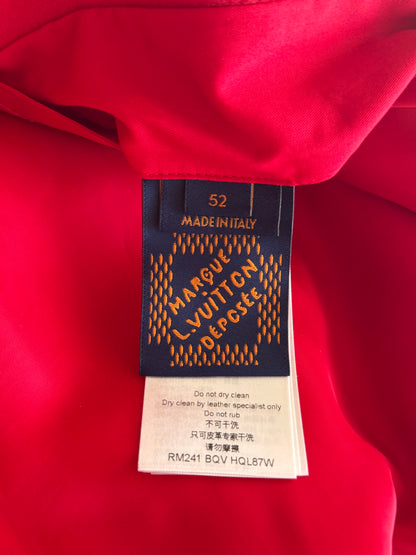 Louis Vuitton Red & White Crystal Logo Varsity Jacket