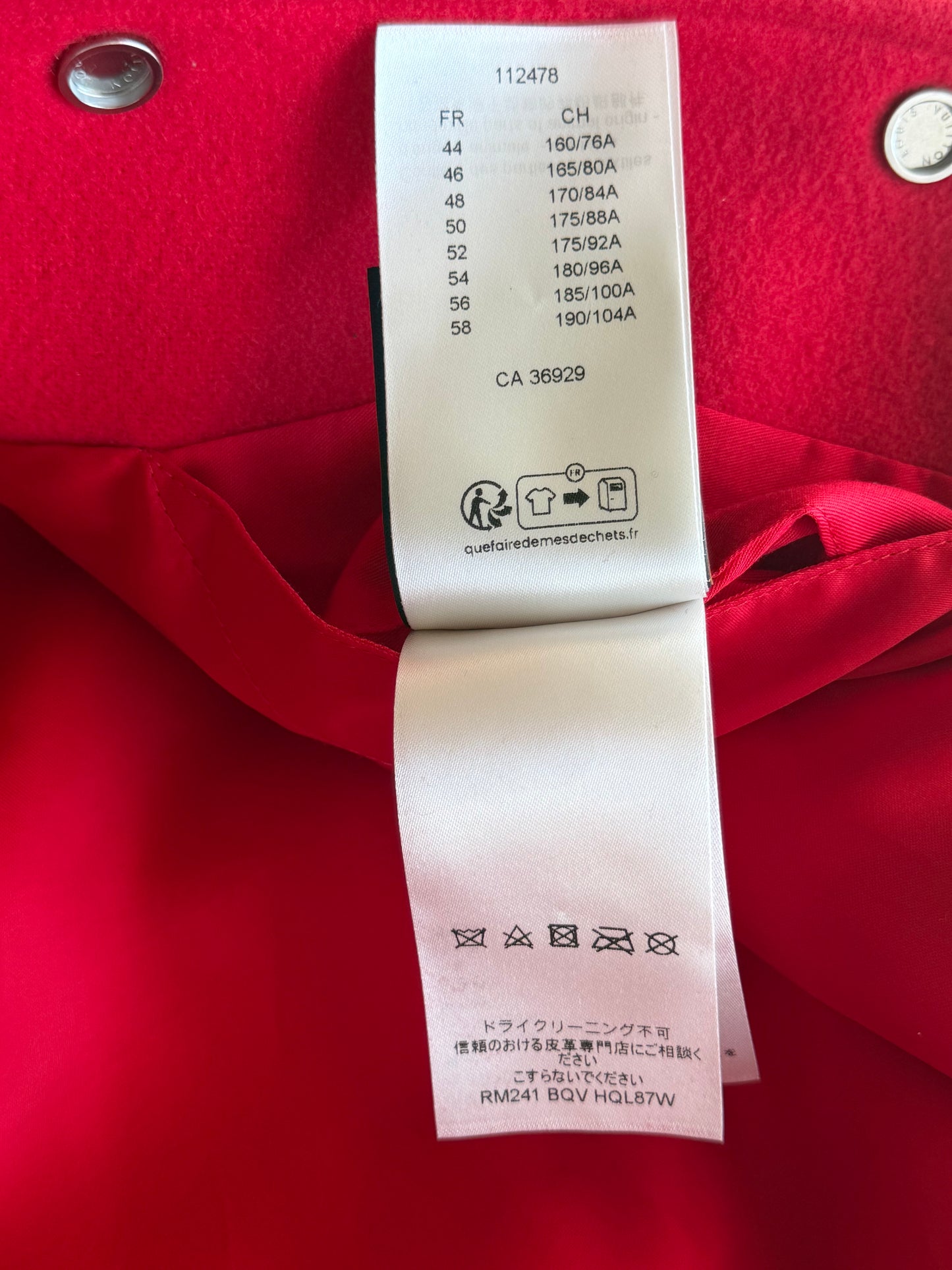 Louis Vuitton Red & White Crystal Logo Varsity Jacket