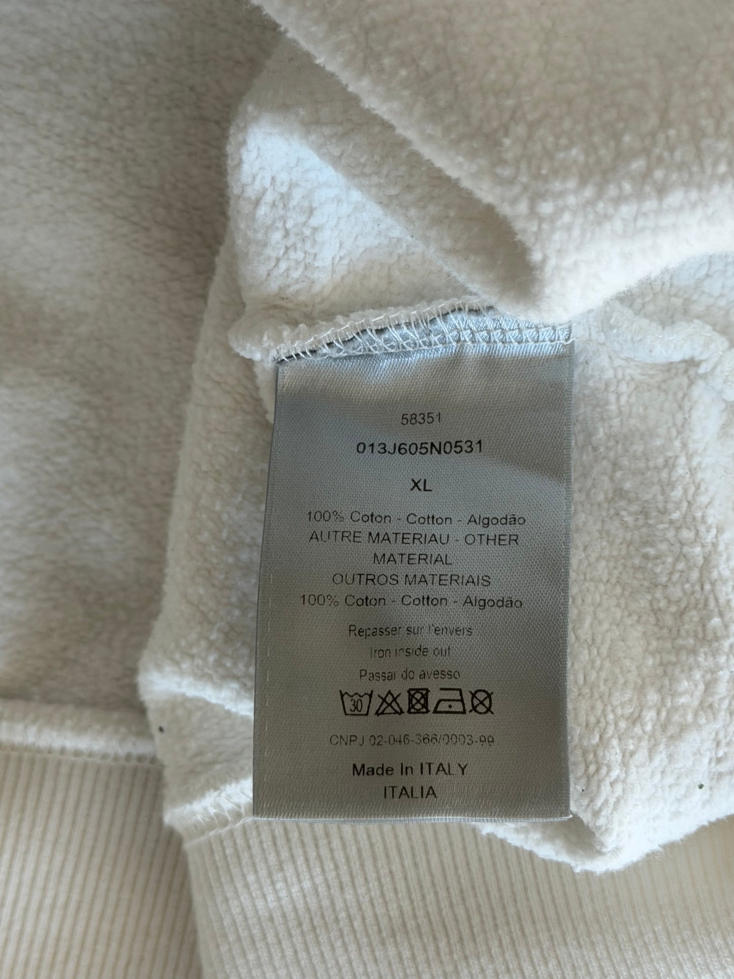 Dior White Oblique Saddle Bag Hoodie