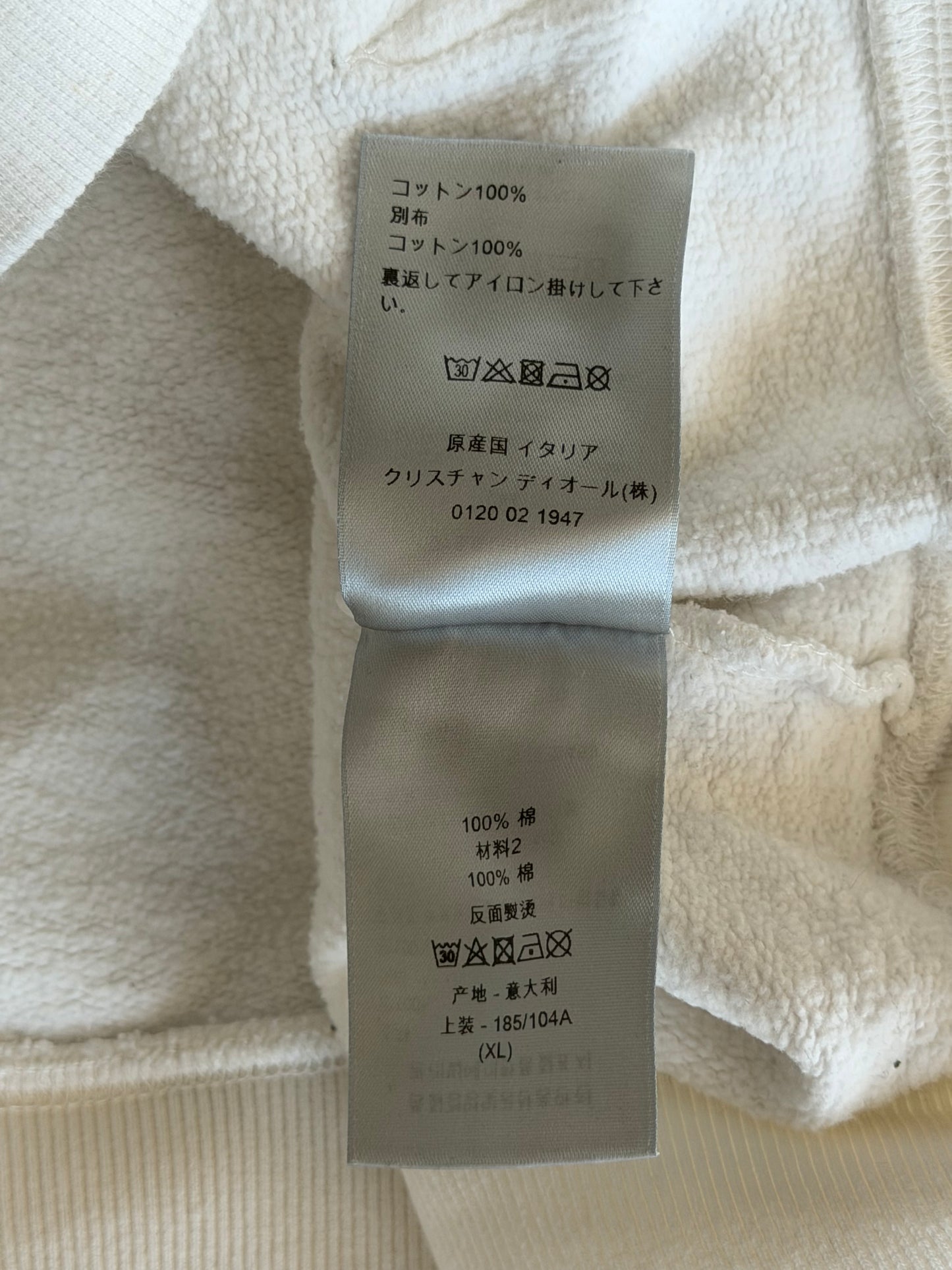 Dior White Oblique Saddle Bag Hoodie