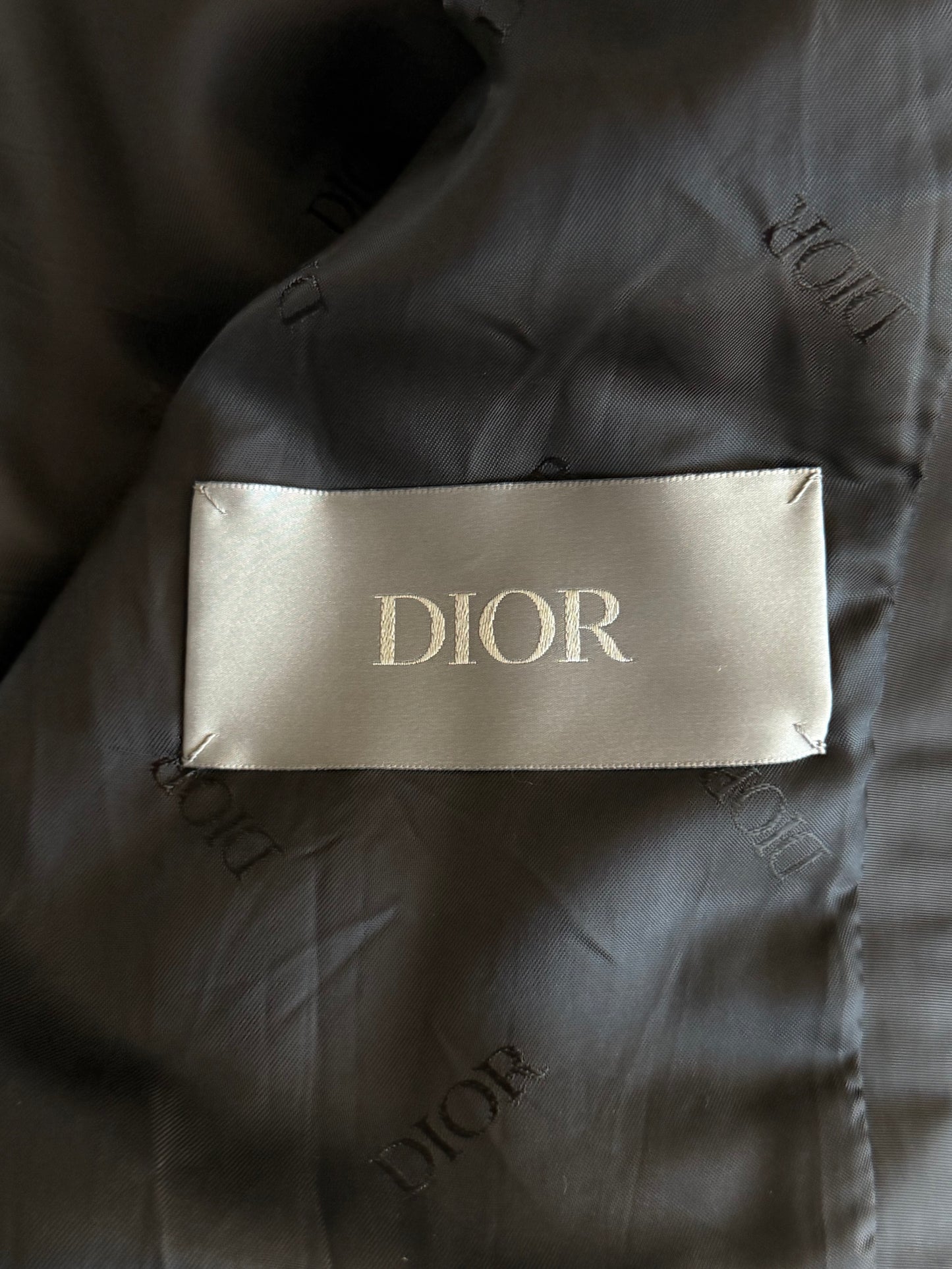 Dior Grey & White Atelier Embroidered Bomber Jacket