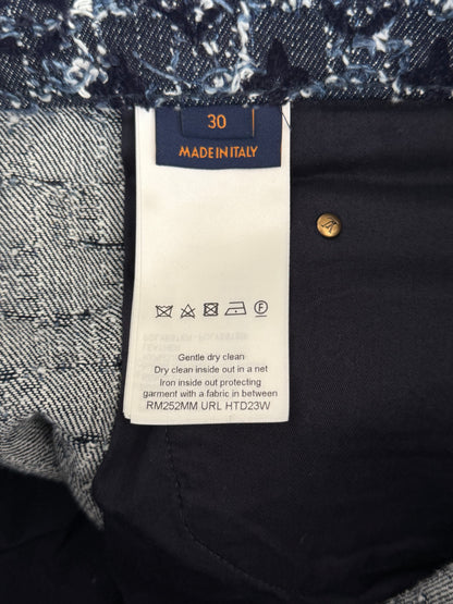 Louis Vuitton Blue Flocked Monogram Skate Jeans