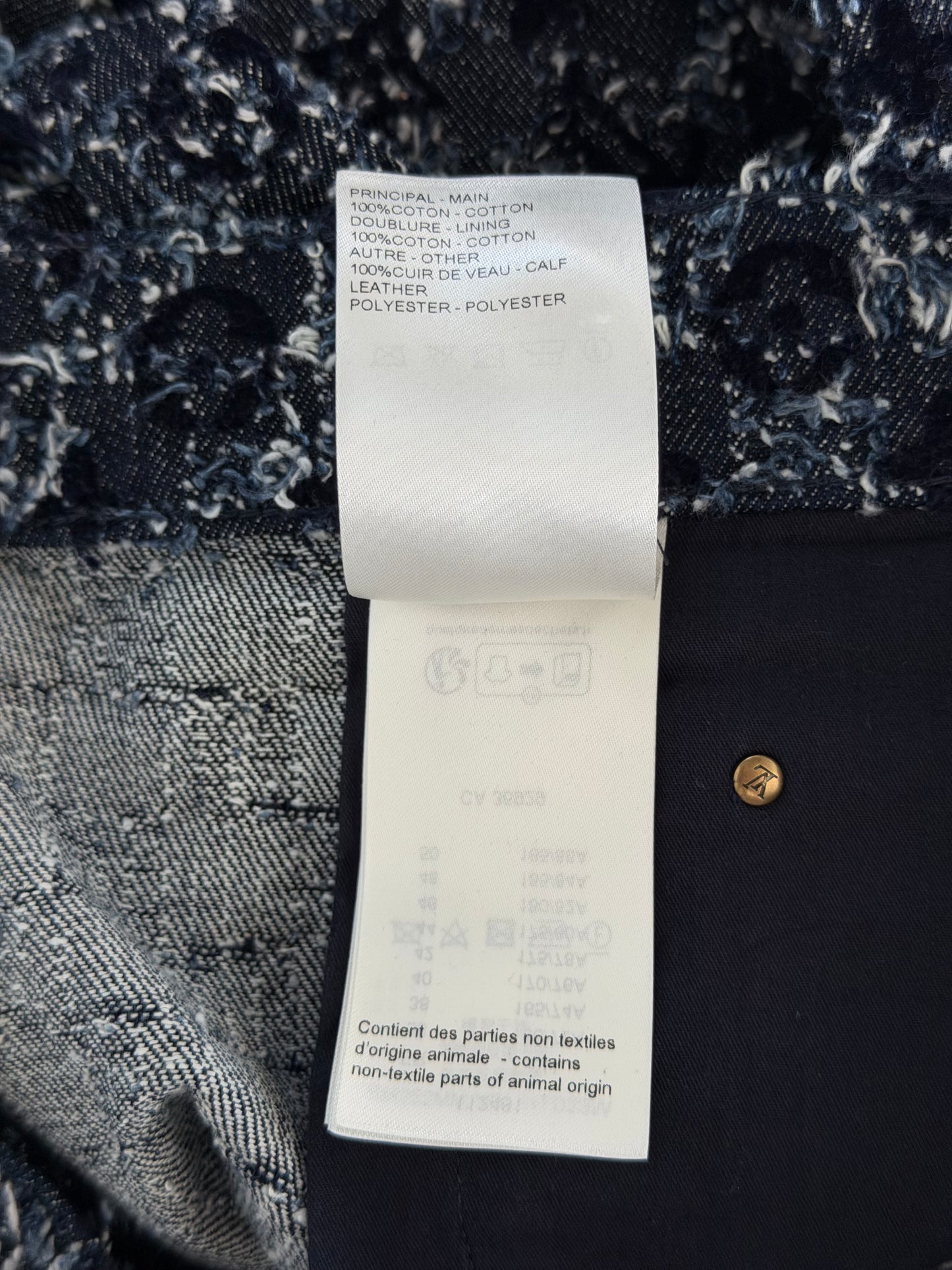 Louis Vuitton Blue Flocked Monogram Skate Jeans