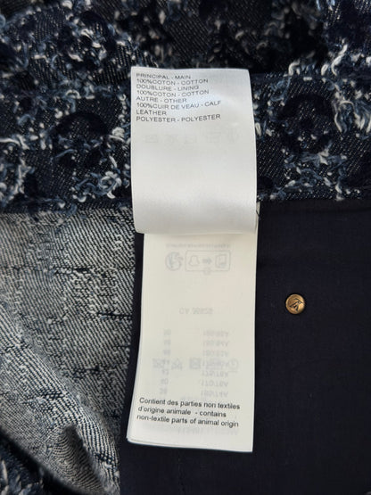Louis Vuitton Blue Flocked Monogram Skate Jeans