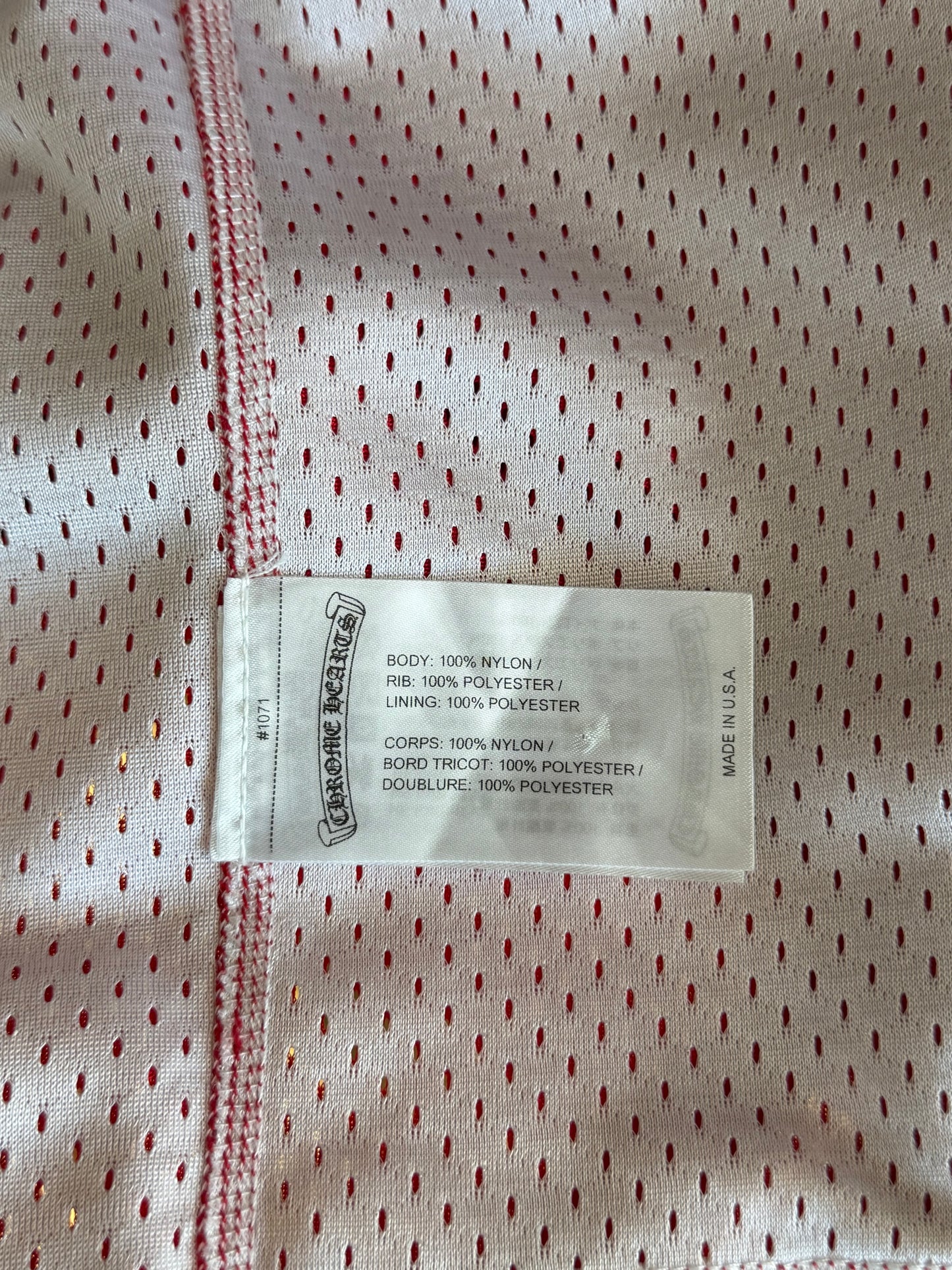 Chrome Hearts Matty Boy Red & White Team Form Reversible Mesh Jersey