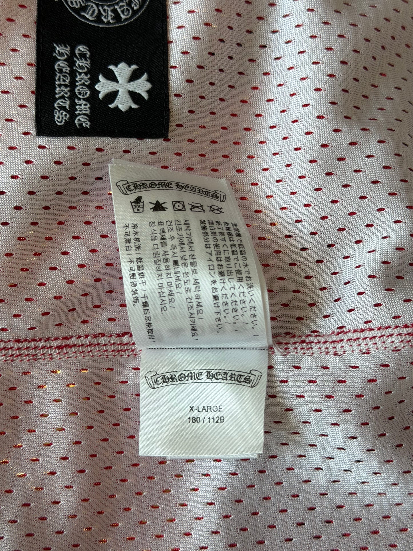 Chrome Hearts Matty Boy Red & White Team Form Reversible Mesh Jersey