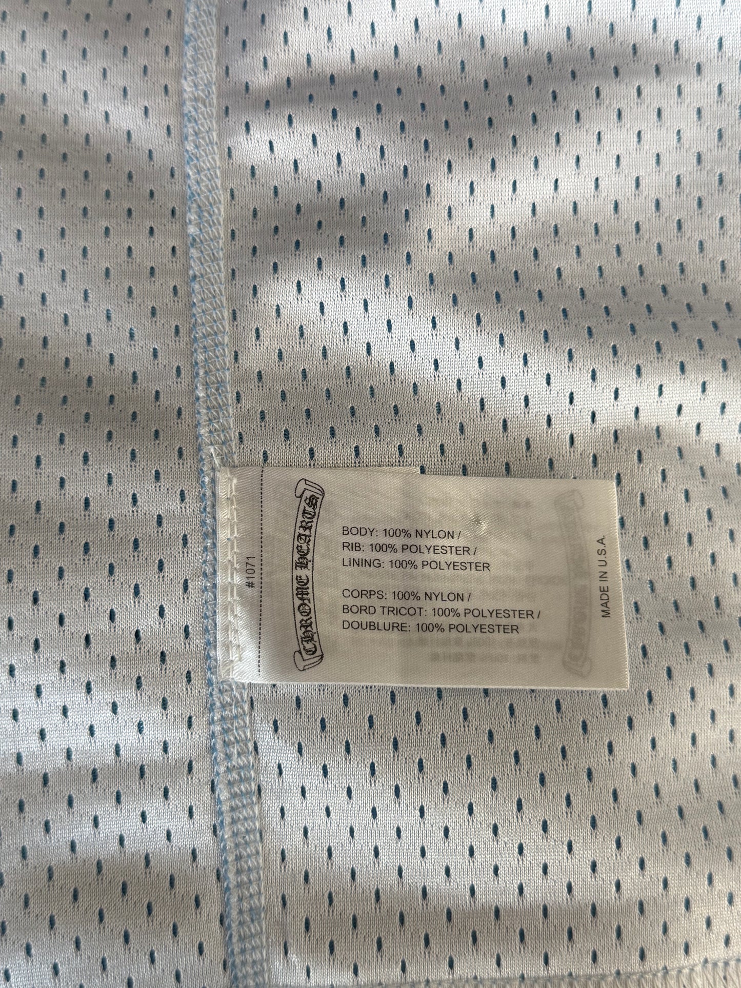 Chrome Hearts Blue & White Logo Reversible Mesh Jersey