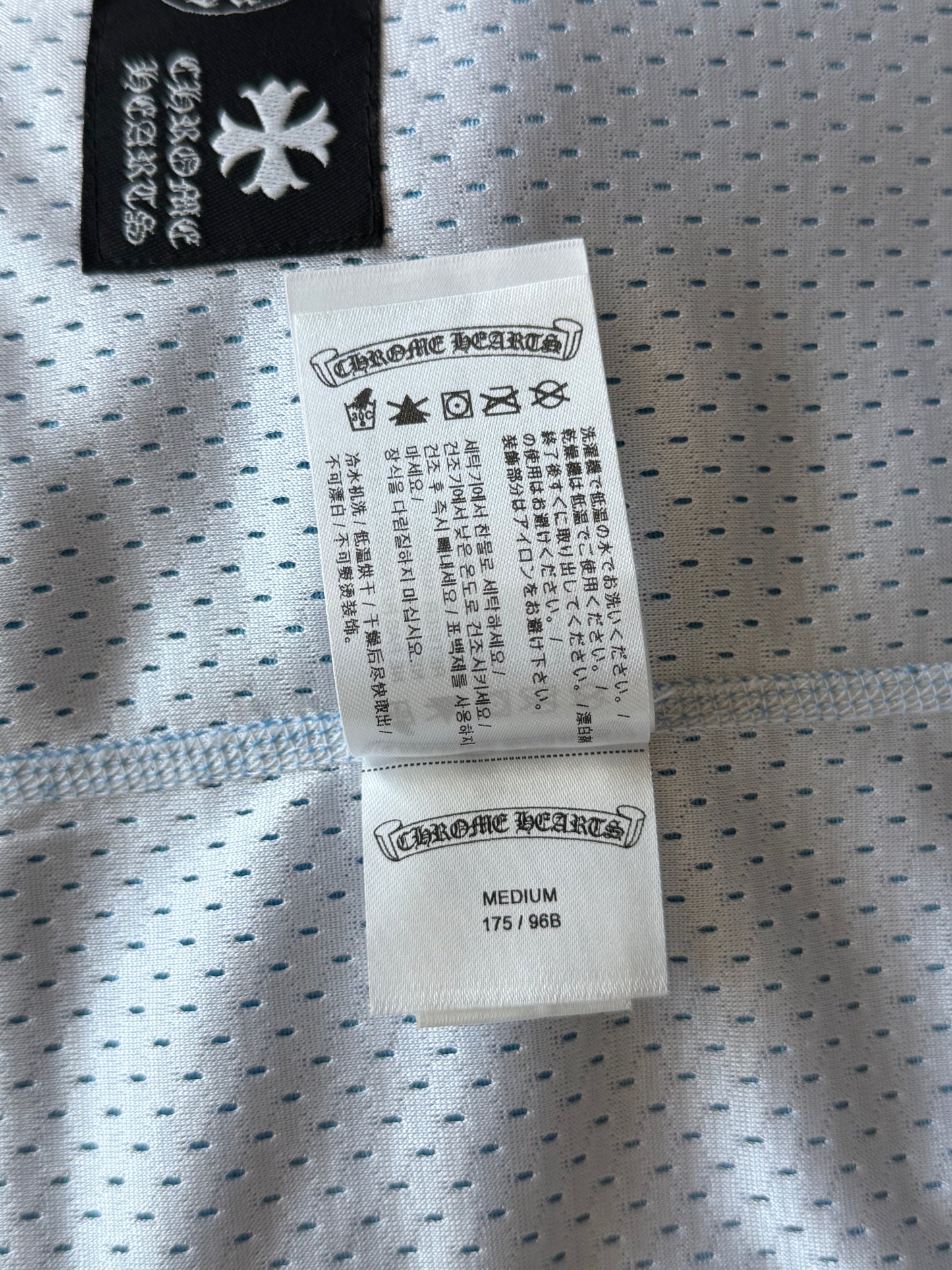 Chrome Hearts Blue & White Logo Reversible Mesh Jersey
