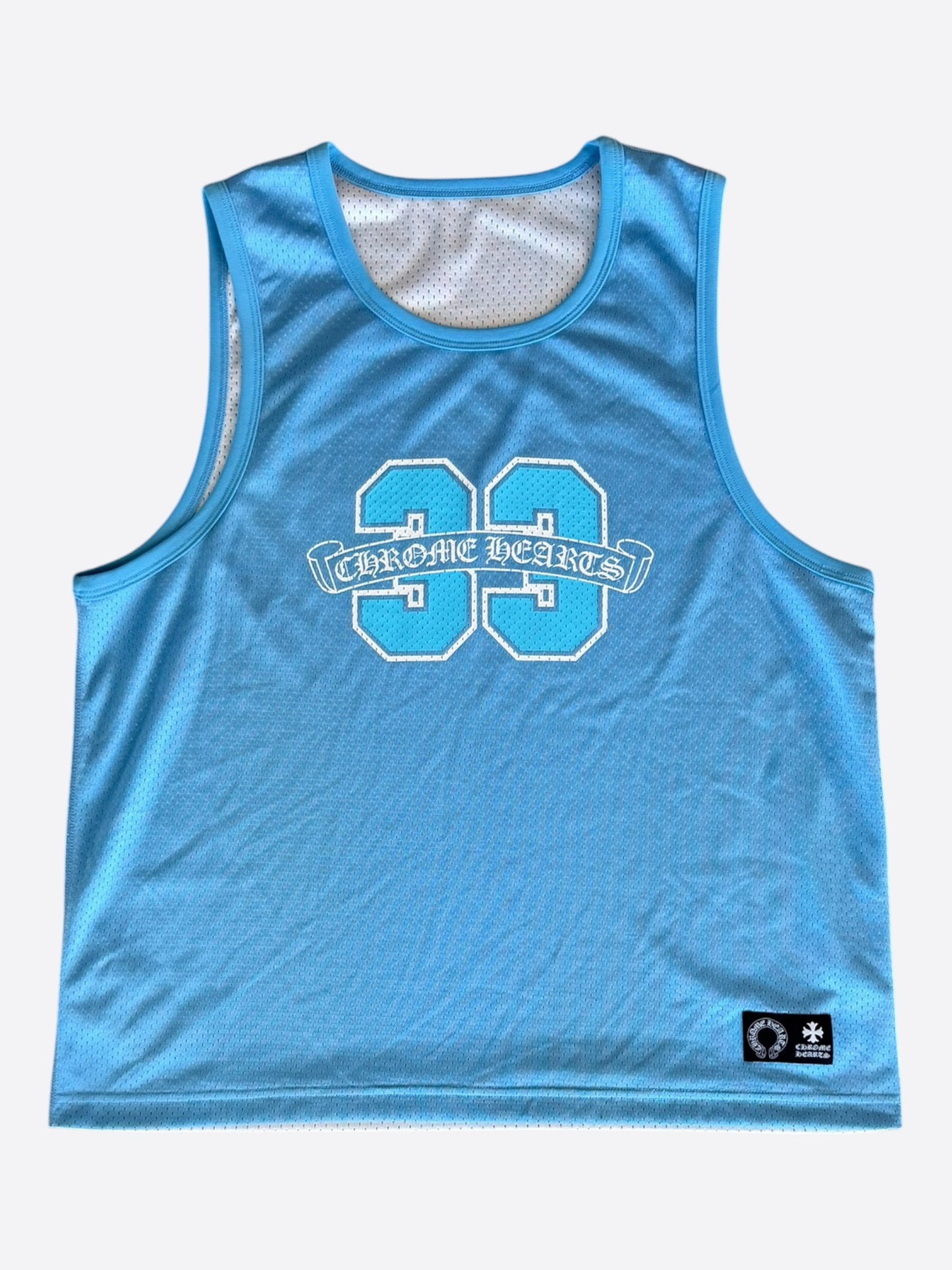 Chrome Hearts Blue & White Logo Reversible Mesh Jersey