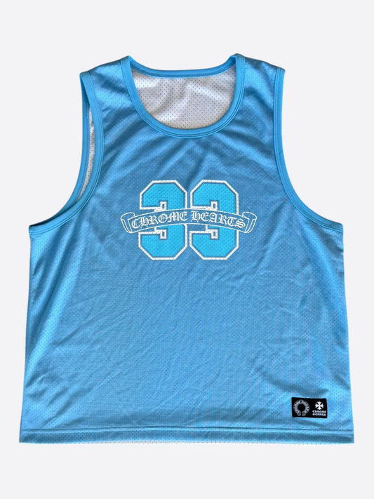 Chrome Hearts Blue & White Logo Reversible Mesh Jersey