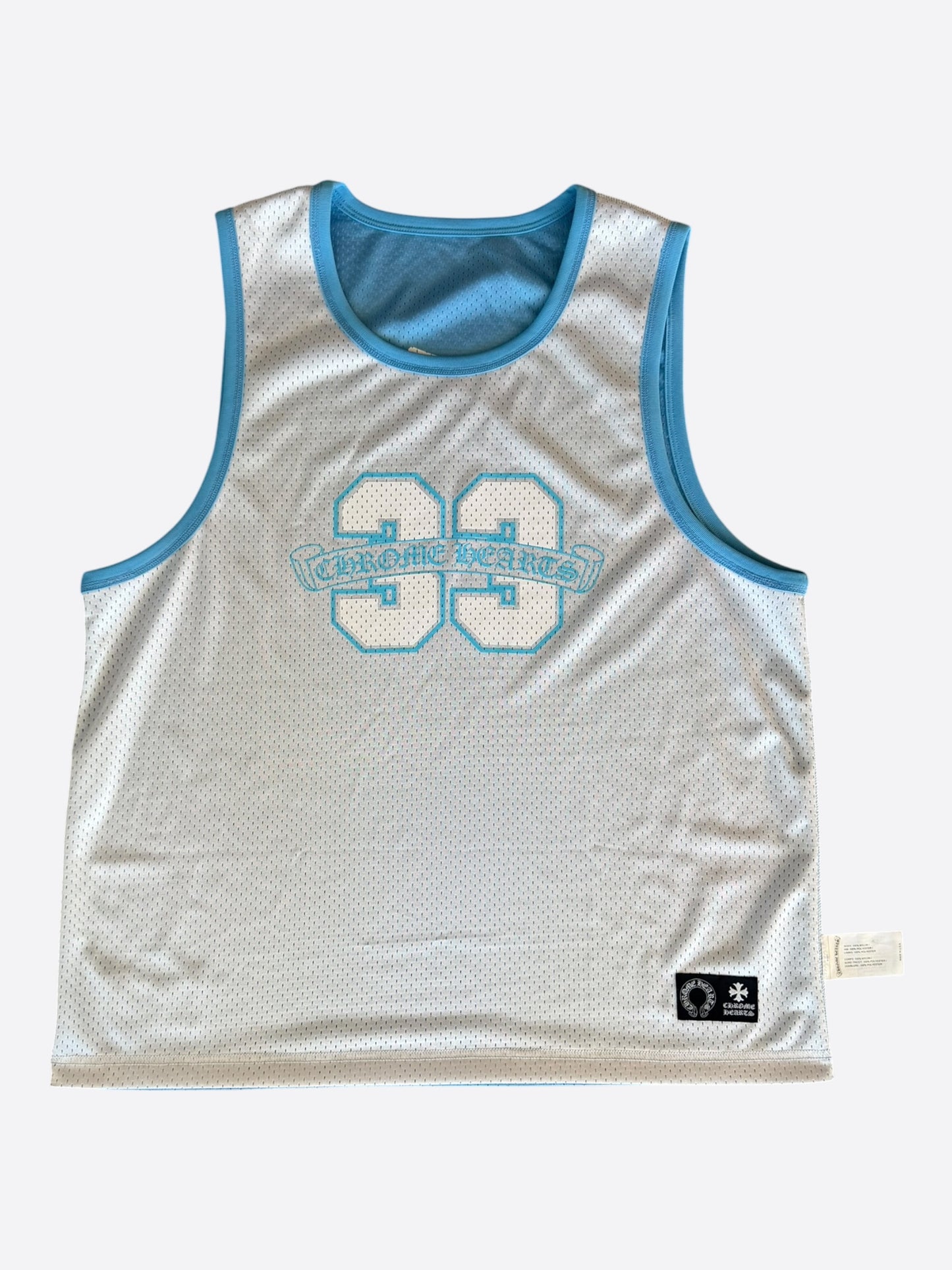 Chrome Hearts Blue & White Logo Reversible Mesh Jersey