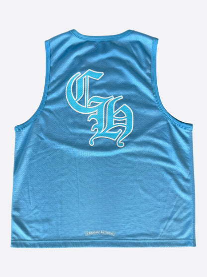 Chrome Hearts Blue & White Logo Reversible Mesh Jersey