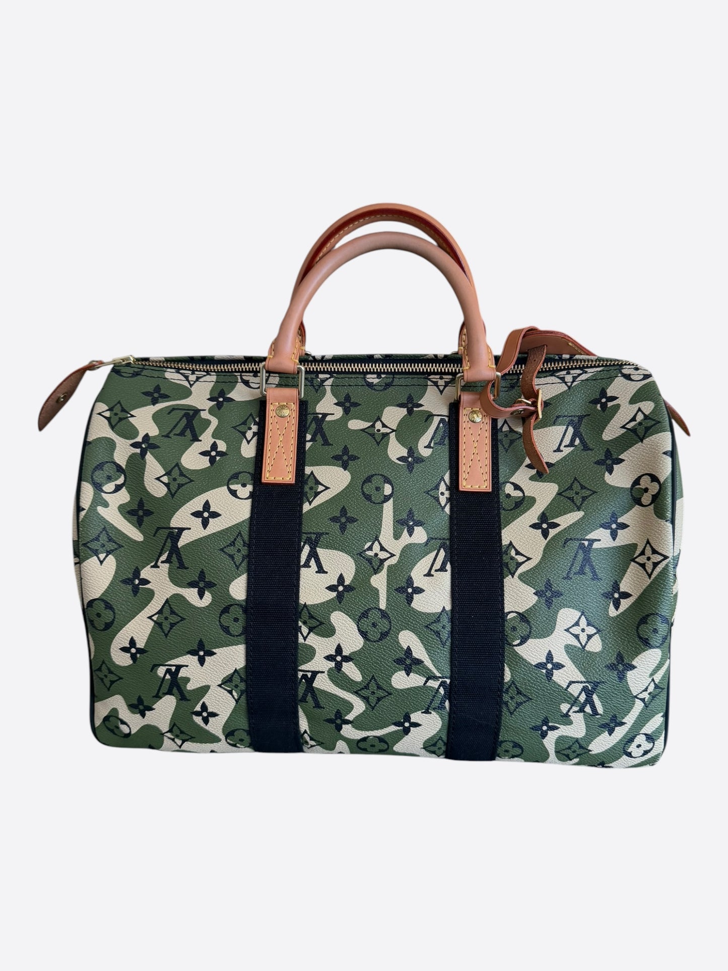 Louis Vuitton Takashi Murakami Green Camouflage Monogram Speedy 35