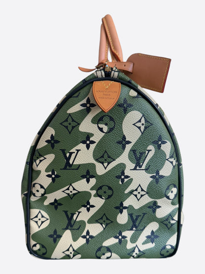 Louis Vuitton Takashi Murakami Green Camouflage Monogram Speedy 35