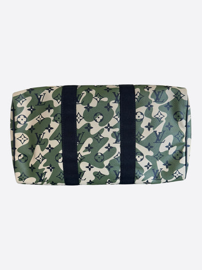 Louis Vuitton Takashi Murakami Green Camouflage Monogram Speedy 35