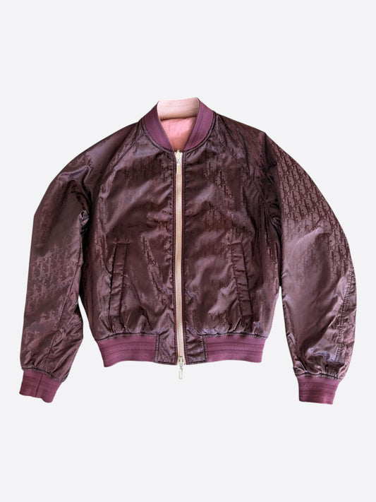 Dior Burgundy Oblique Reversible Bomber Jacket