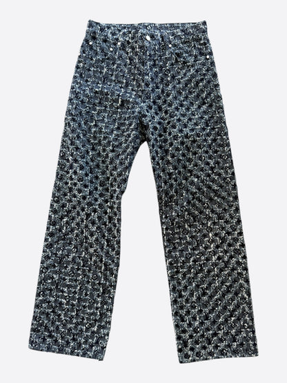 Louis Vuitton Blue Flocked Monogram Skate Jeans
