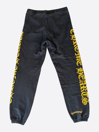Chrome Hearts Black & Yellow Script Logo Sweatpants