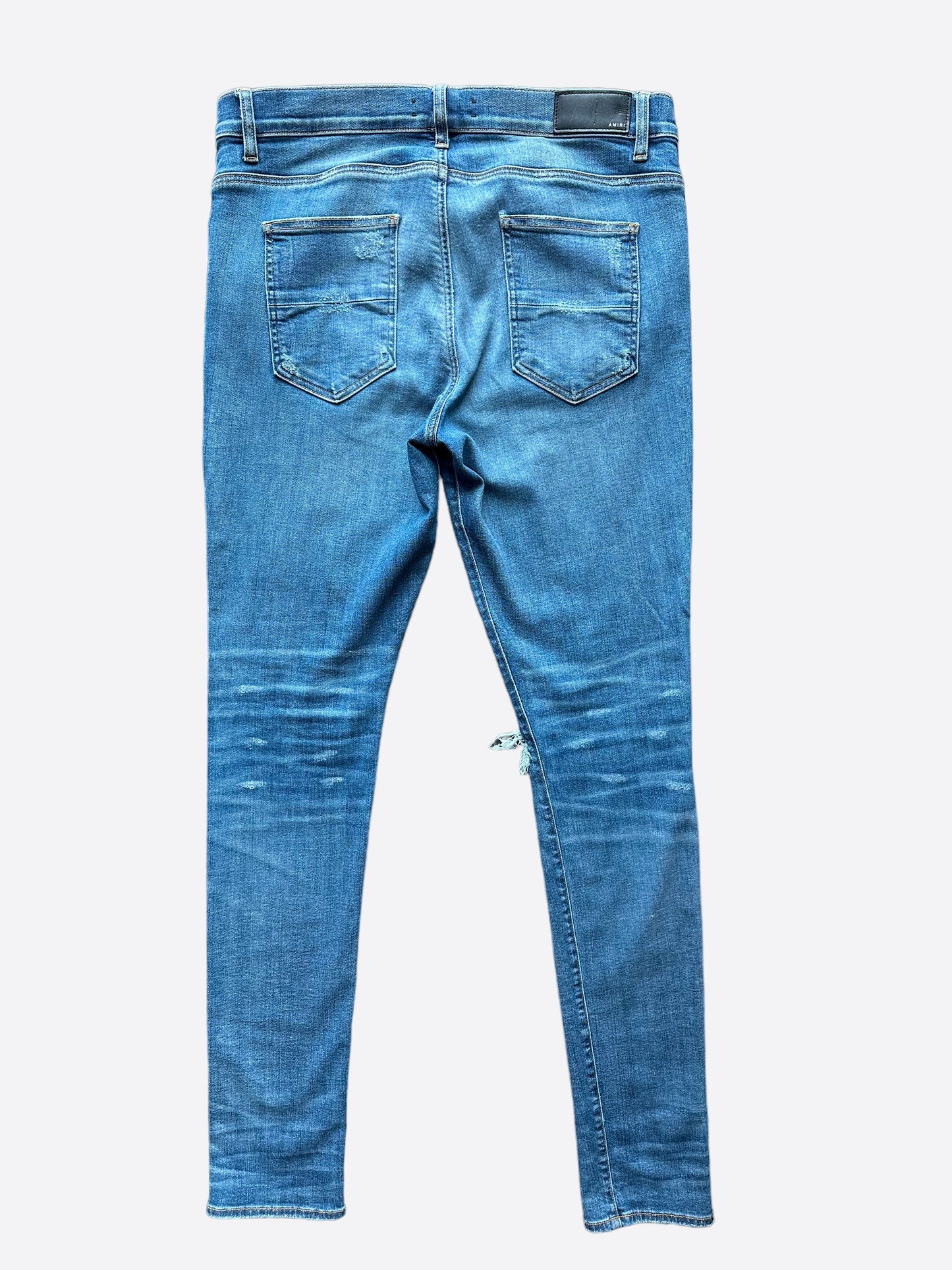 Amiri Blue Snakeskin MX1 Distressed Denim