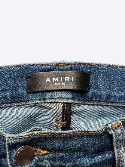 Amiri Blue Snakeskin MX1 Distressed Denim