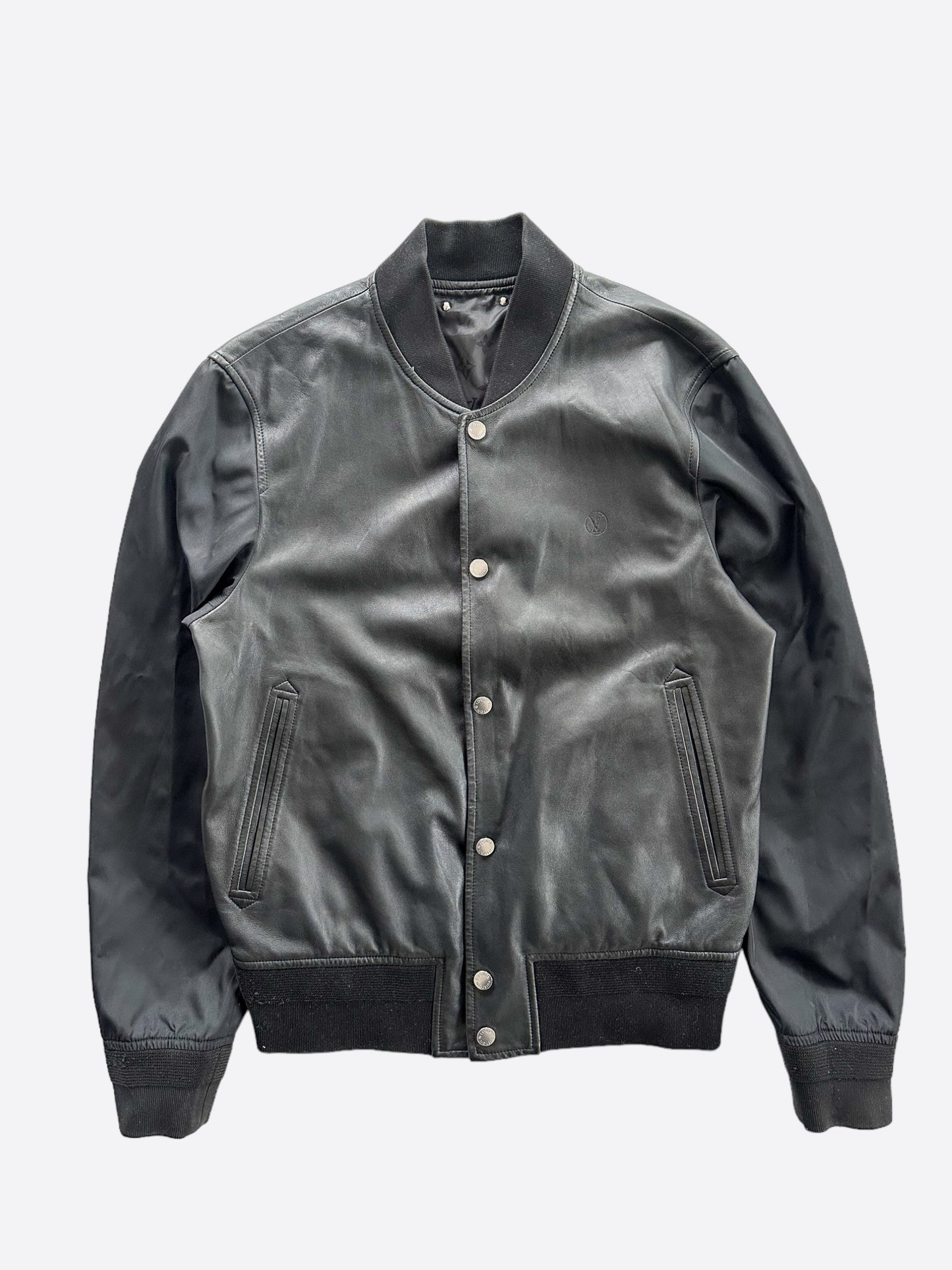 Louis Vuitton Black Monogram Reversible Leather Jacket