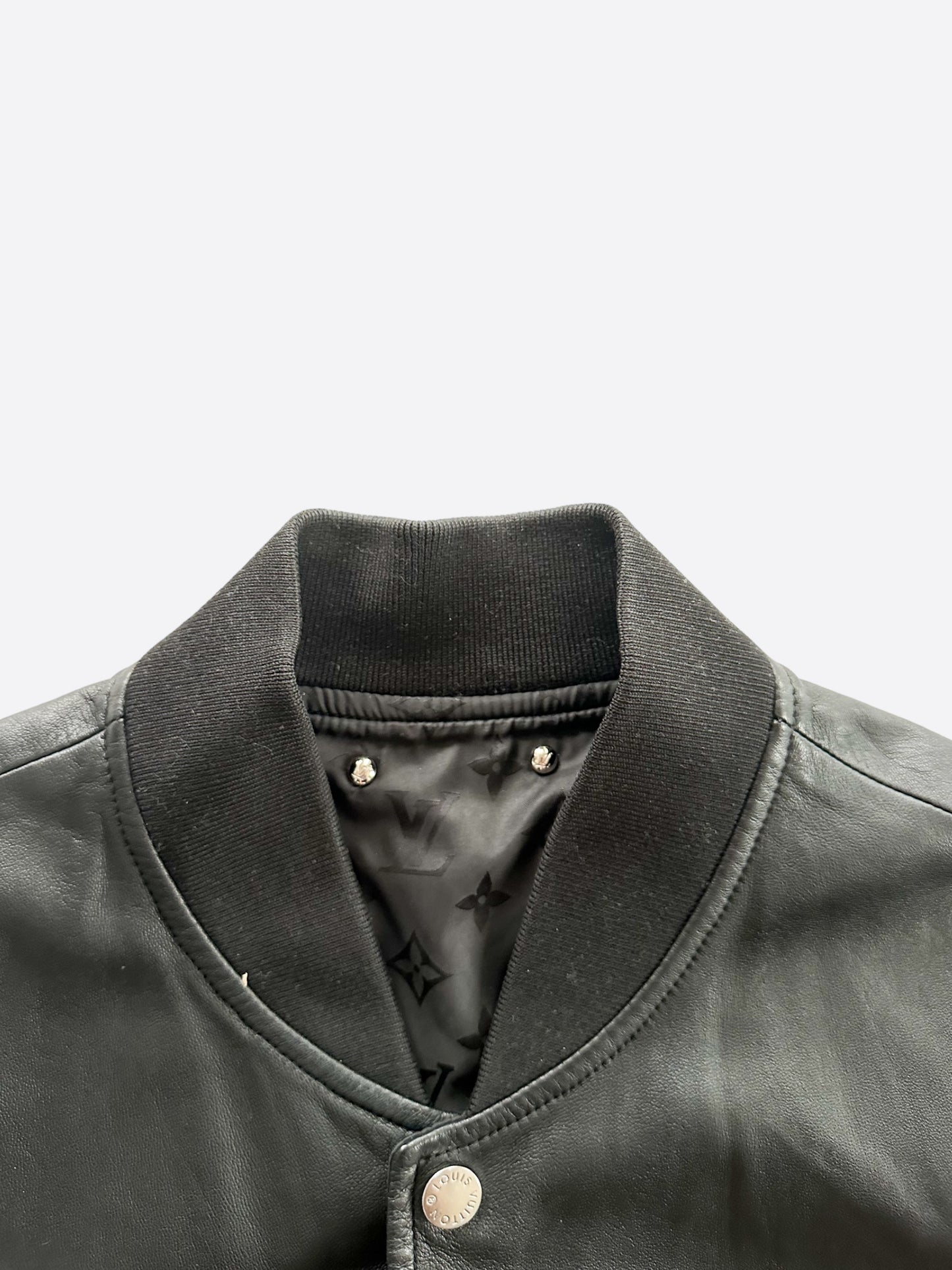 Louis Vuitton Black Monogram Reversible Leather Jacket