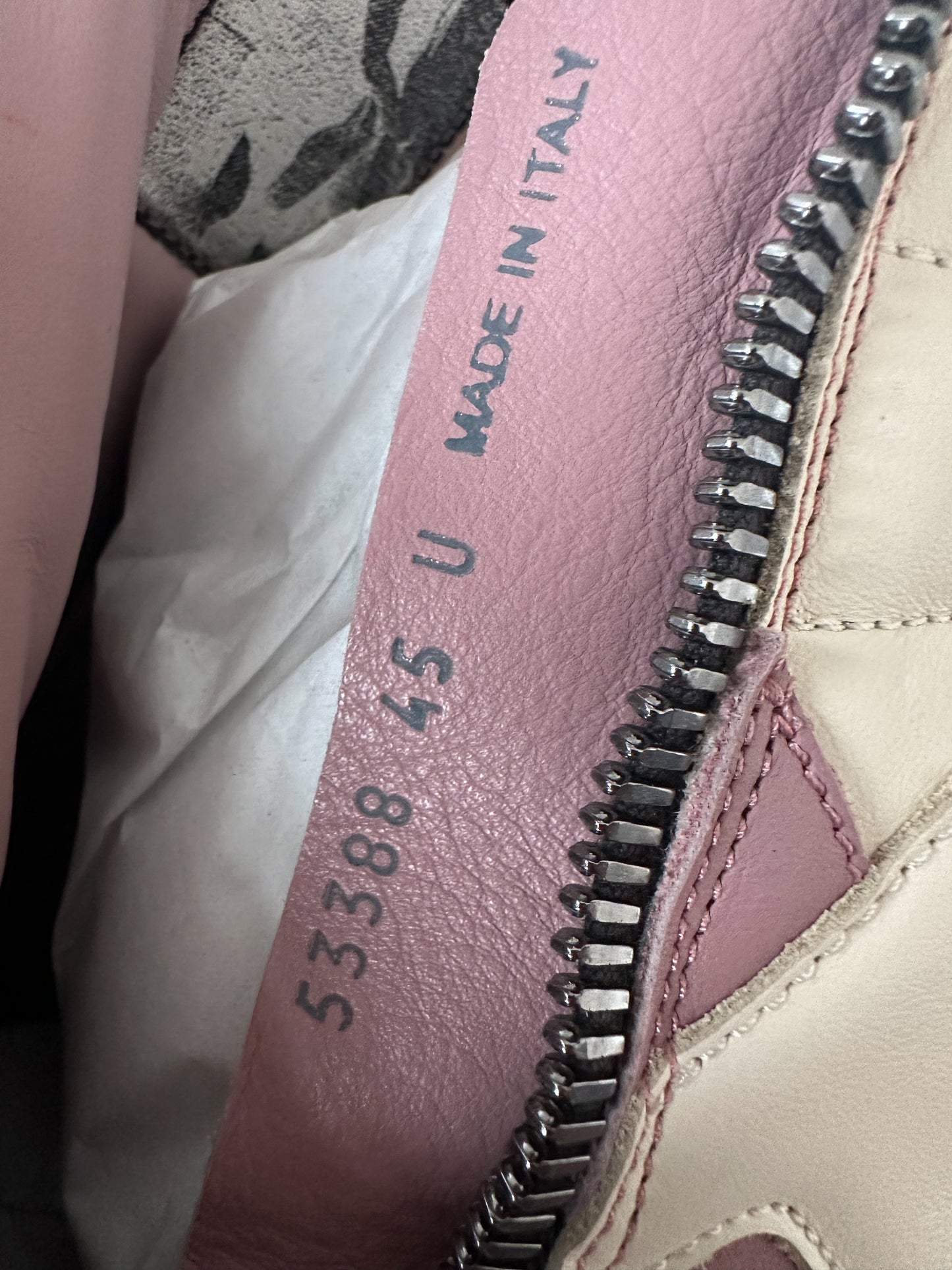 Rick Owens Pink & White Geobasket Sneakers