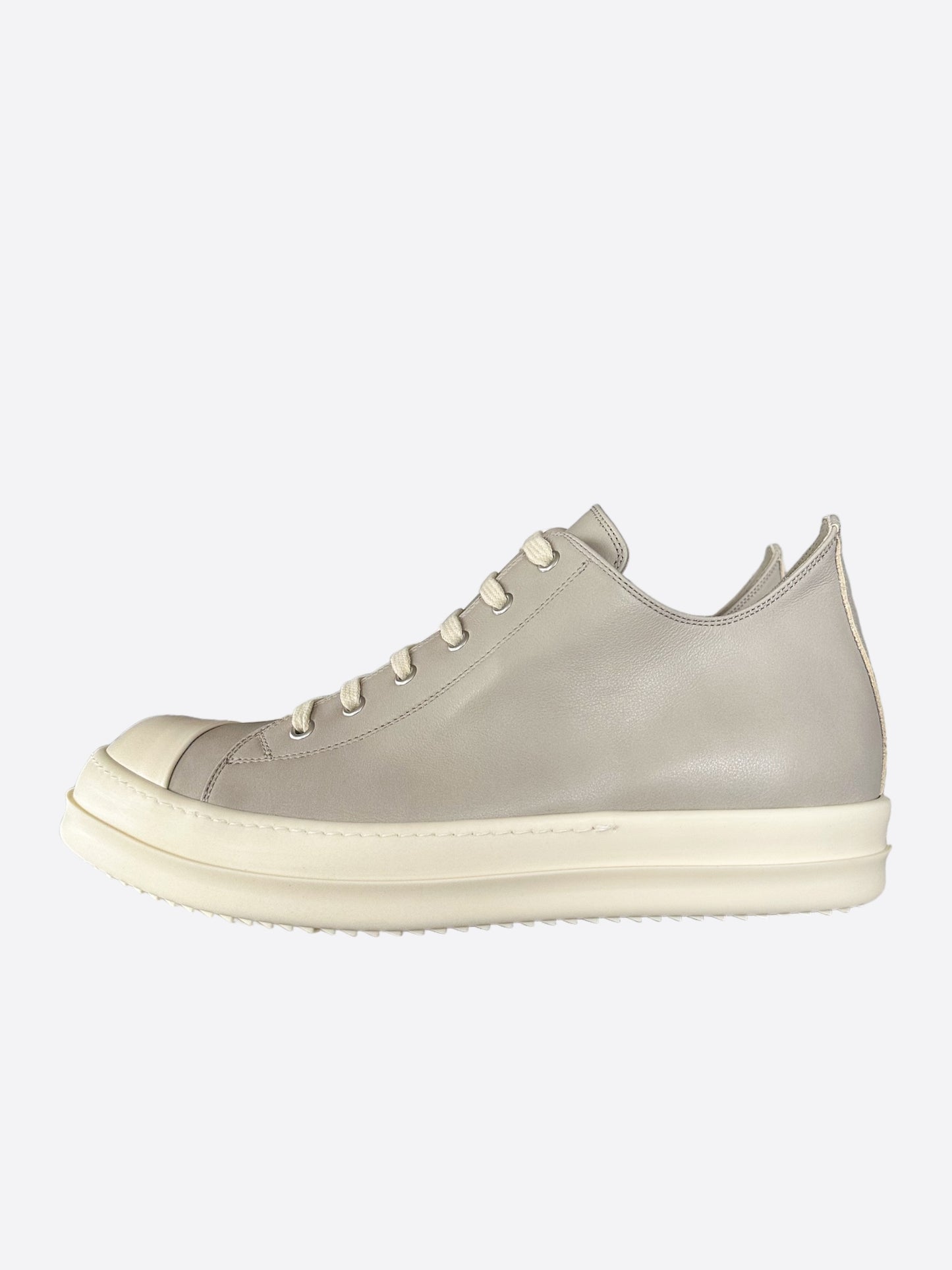 Rick Owens Grey & White Low Top Sneakers