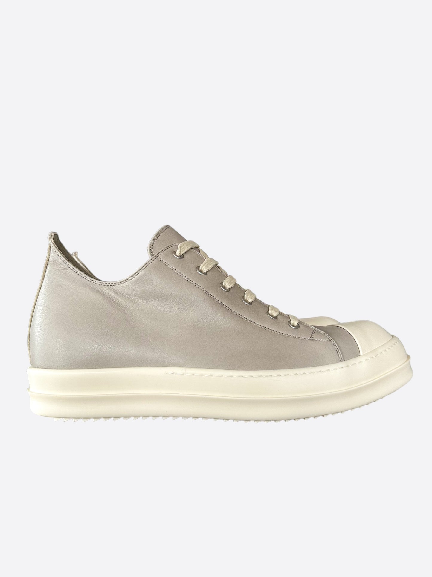 Rick Owens Grey & White Low Top Sneakers