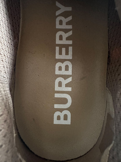 Burberry Grey & Tan Check Sneakers