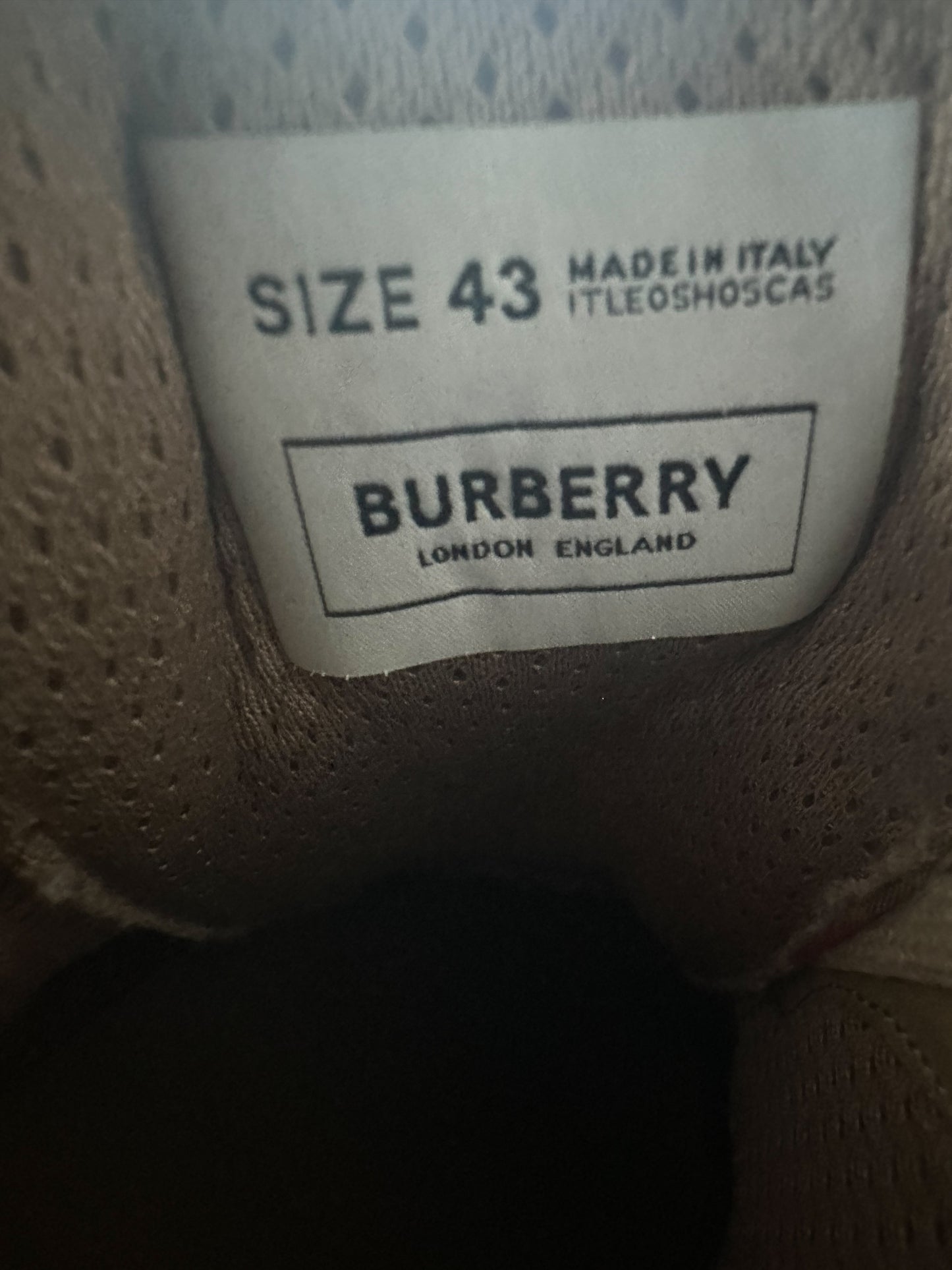 Burberry Grey & Tan Check Sneakers