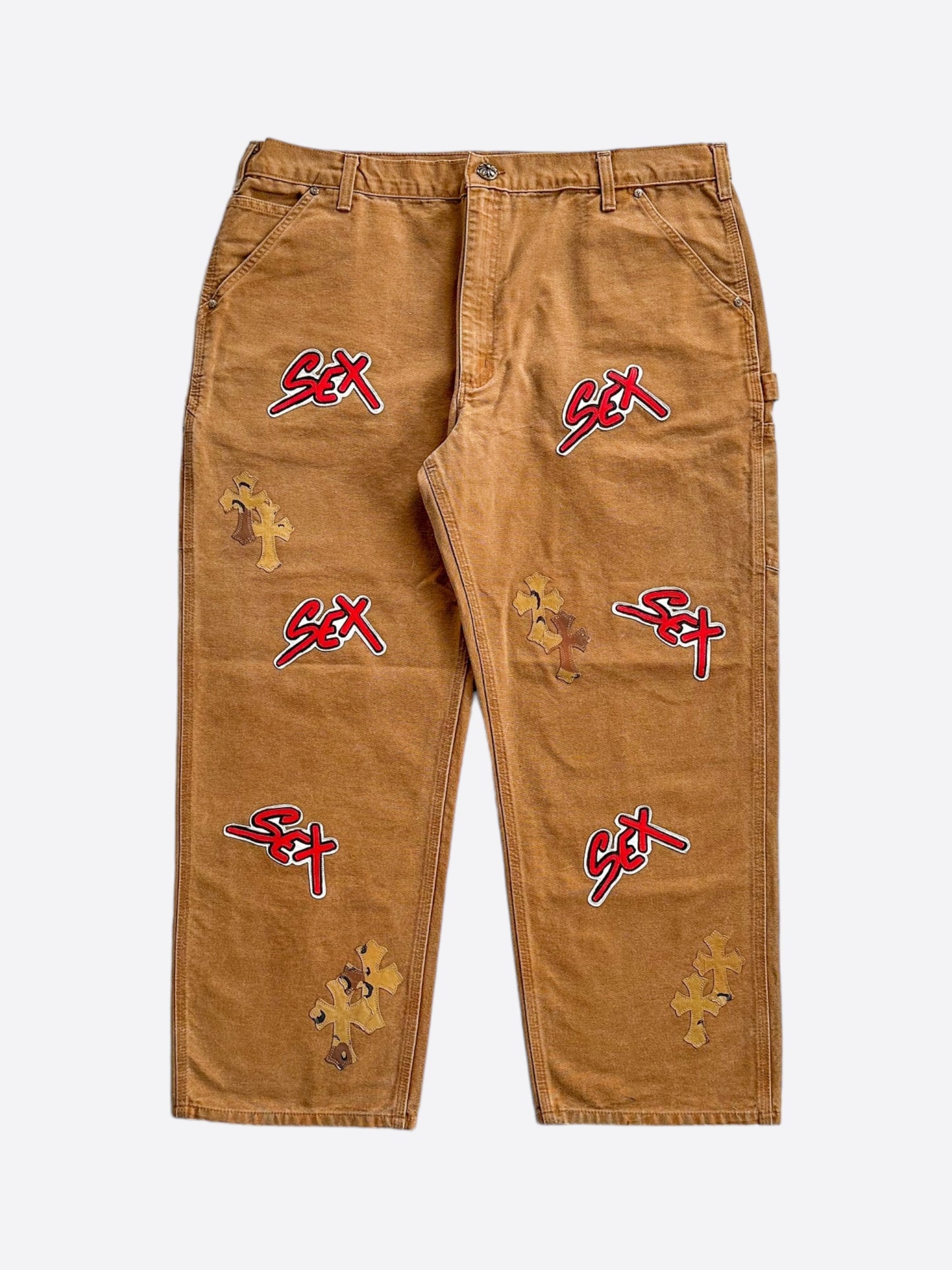 Chrome Hearts Carhartt Tan Sex Records Cross Patch Carpenter Jeans