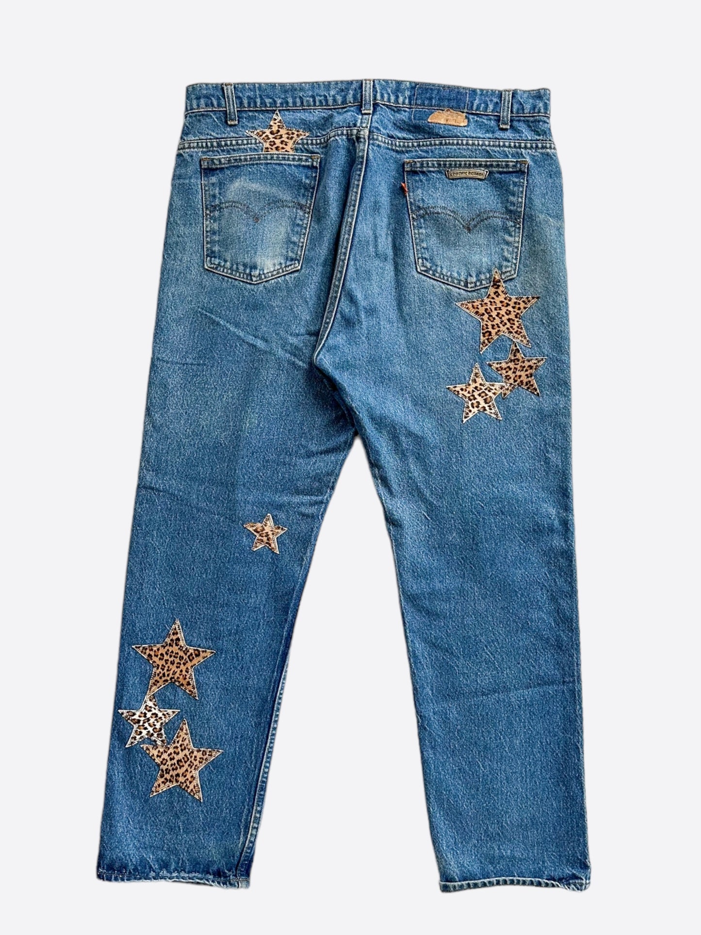 Chrome Hearts Levis Blue Cheetah Star Patch Jeans