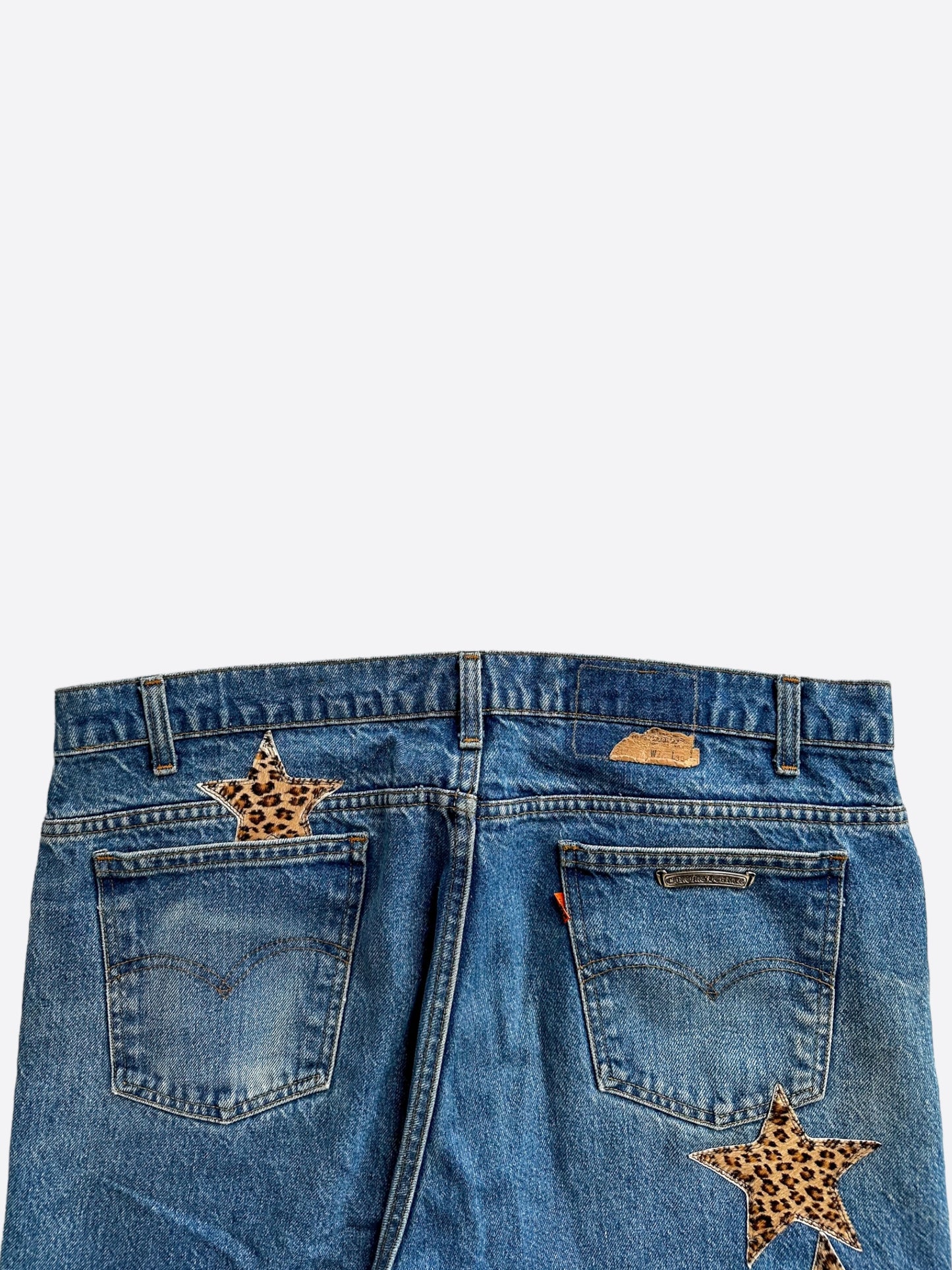 Chrome Hearts Levis Blue Cheetah Star Patch Jeans