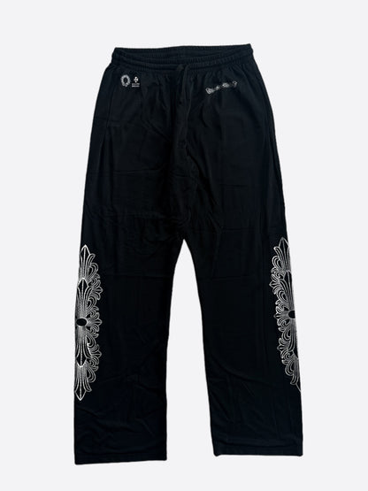 Chrome Hearts Black & White Floral Nylon Mesh Trackpants