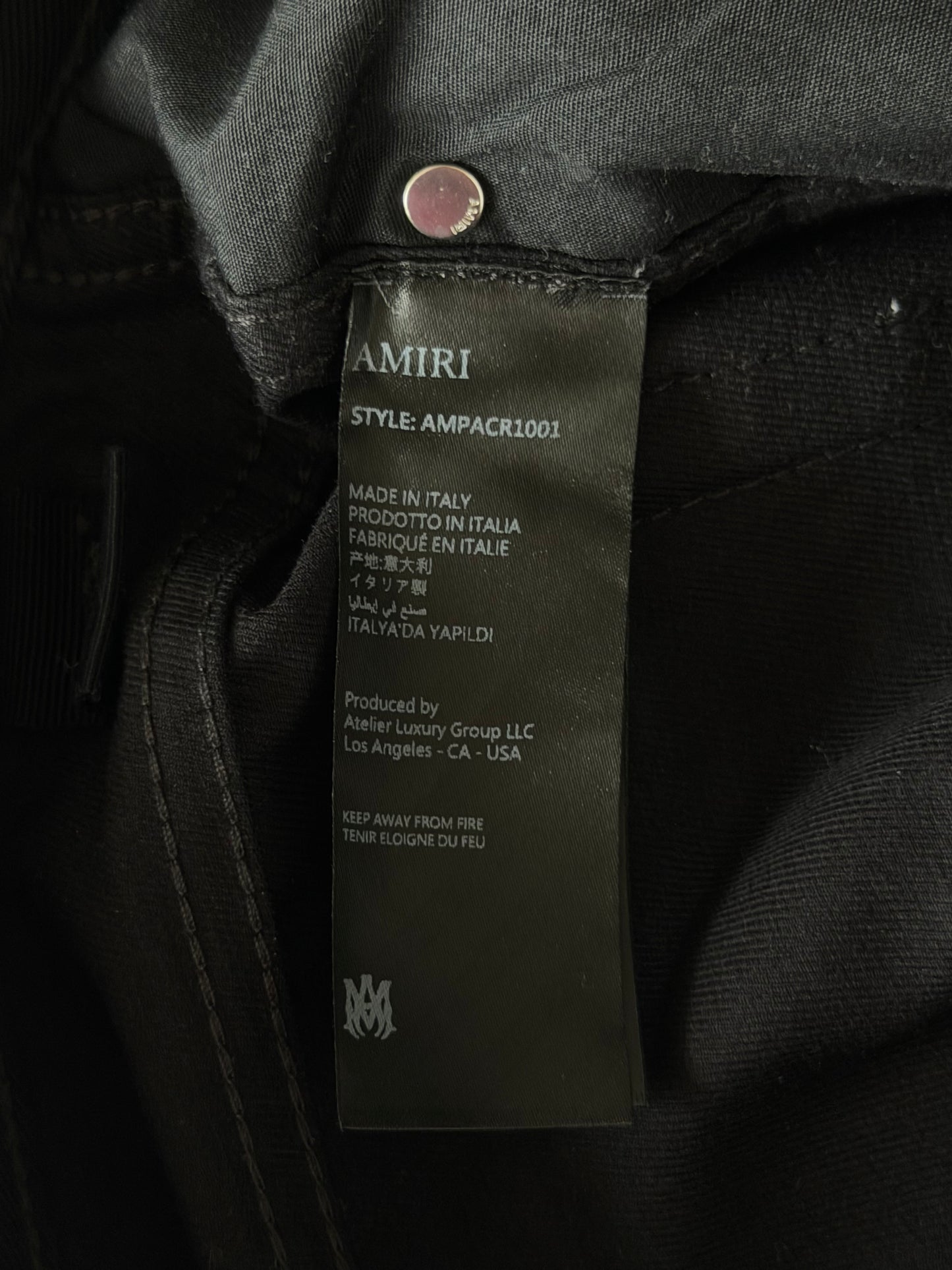 Amiri Black MA Monogram Carpenter Pants