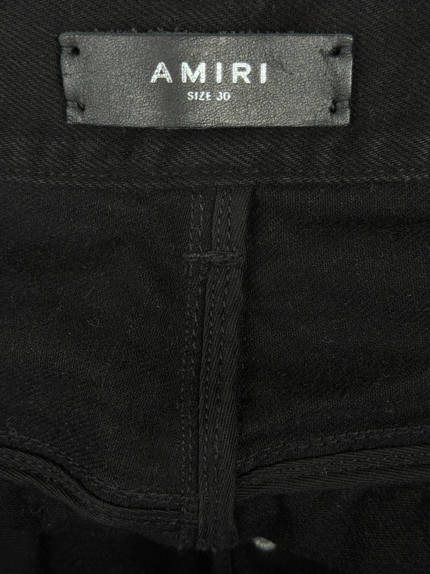 Amiri Black & White Staggered Logo Jeans