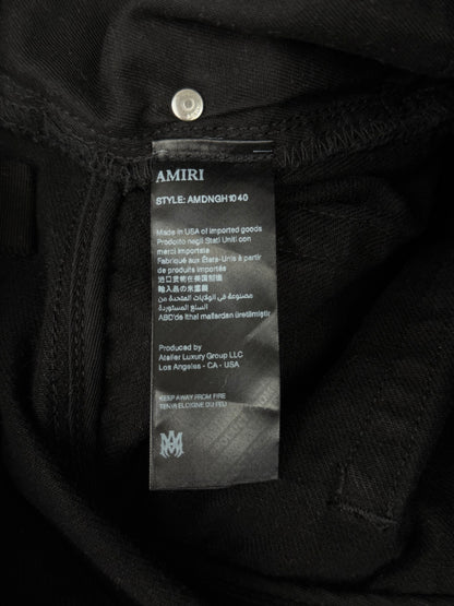 Amiri Black & White Staggered Logo Jeans