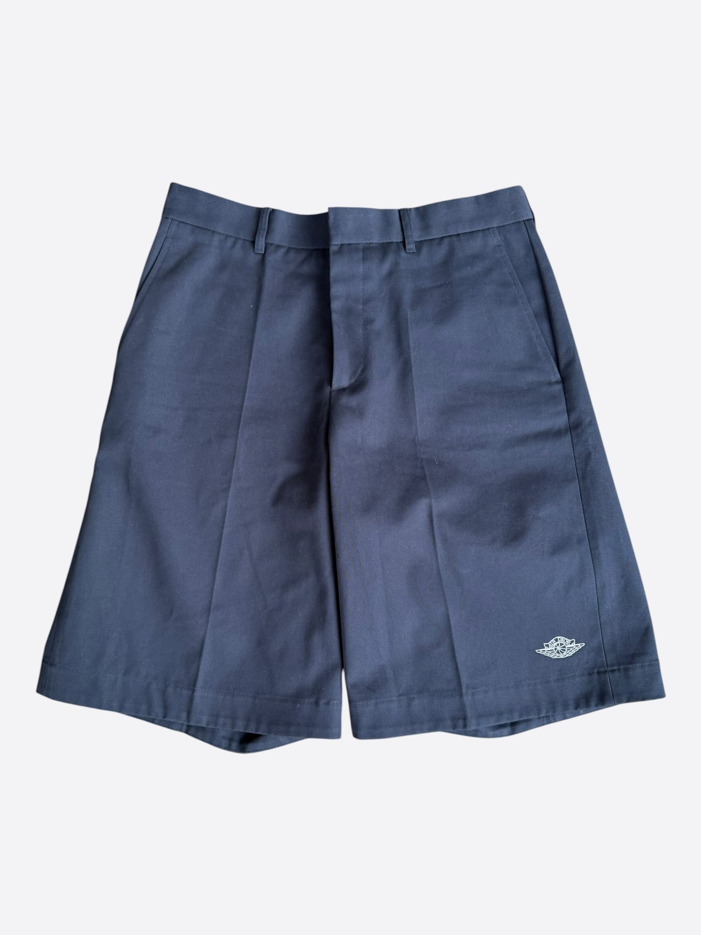 Dior Jordan Navy & White Embroidered Logo Shorts