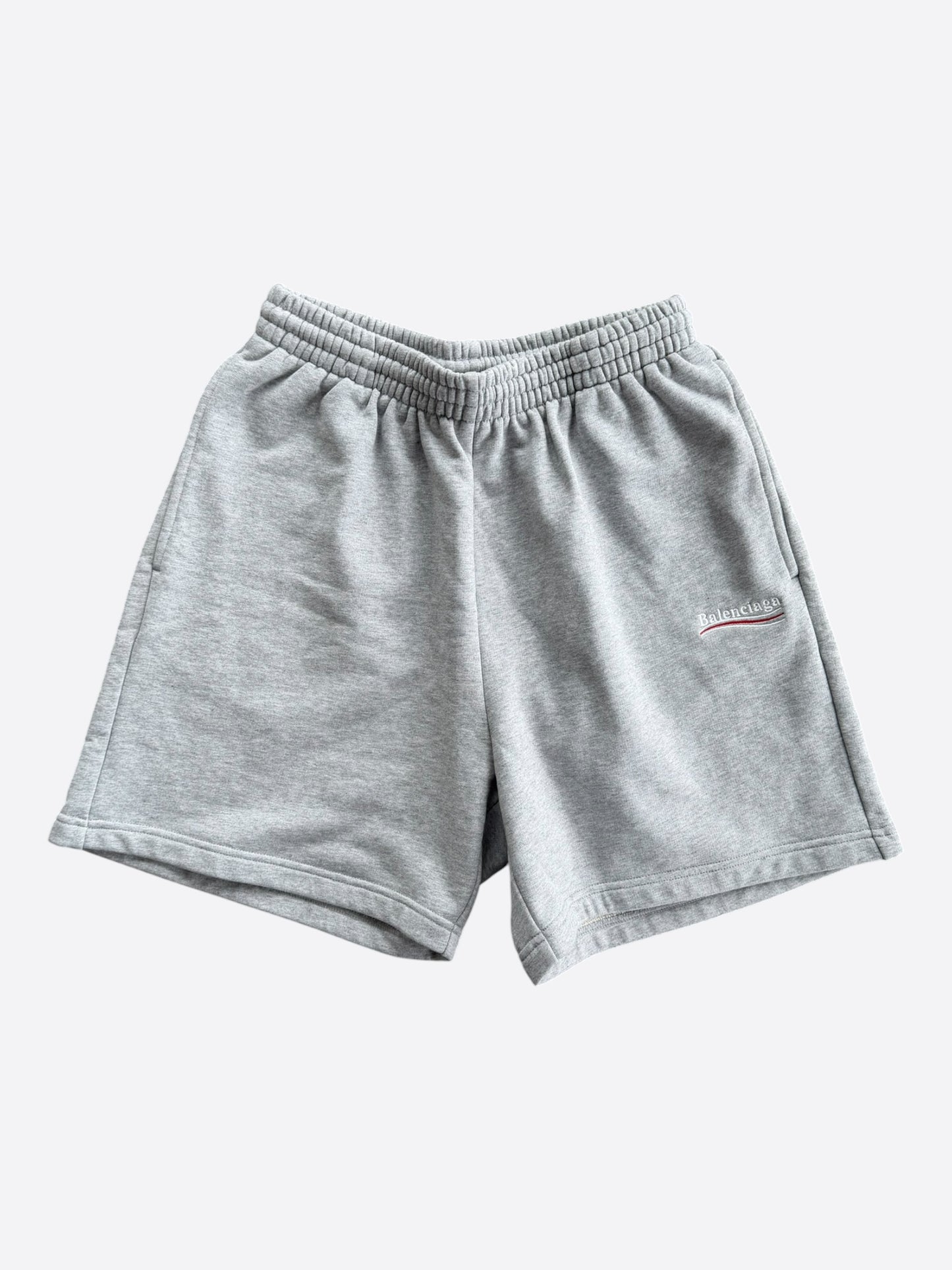 Balenciaga Grey Campaign Embroidered Logo Shorts