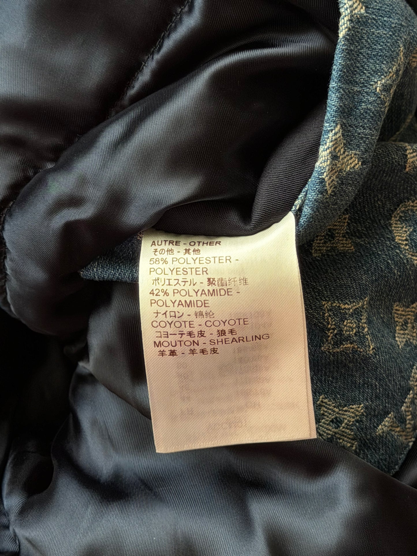Louis Vuitton Supreme Blue Monogram Denim Parka