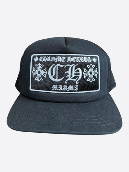 Chrome Hearts Black & White Miami Trucker Hat