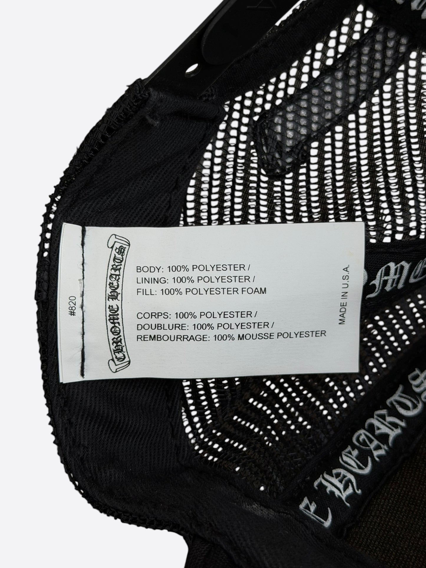 Chrome Hearts Black Multicolor Cross Trucker Hat