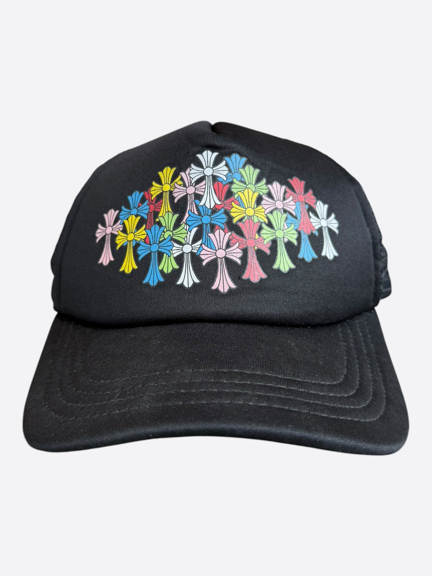 Chrome Hearts Black Multicolor Cross Trucker Hat