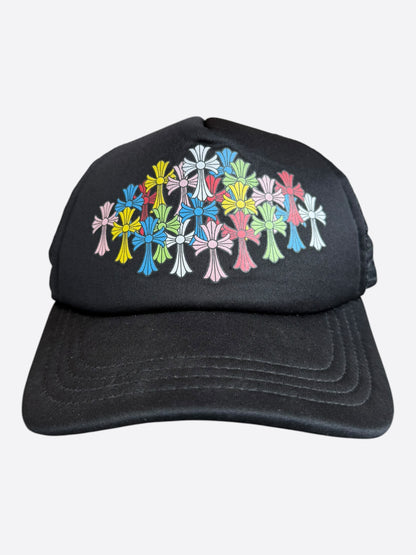 Chrome Hearts Black Multicolor Cross Trucker Hat