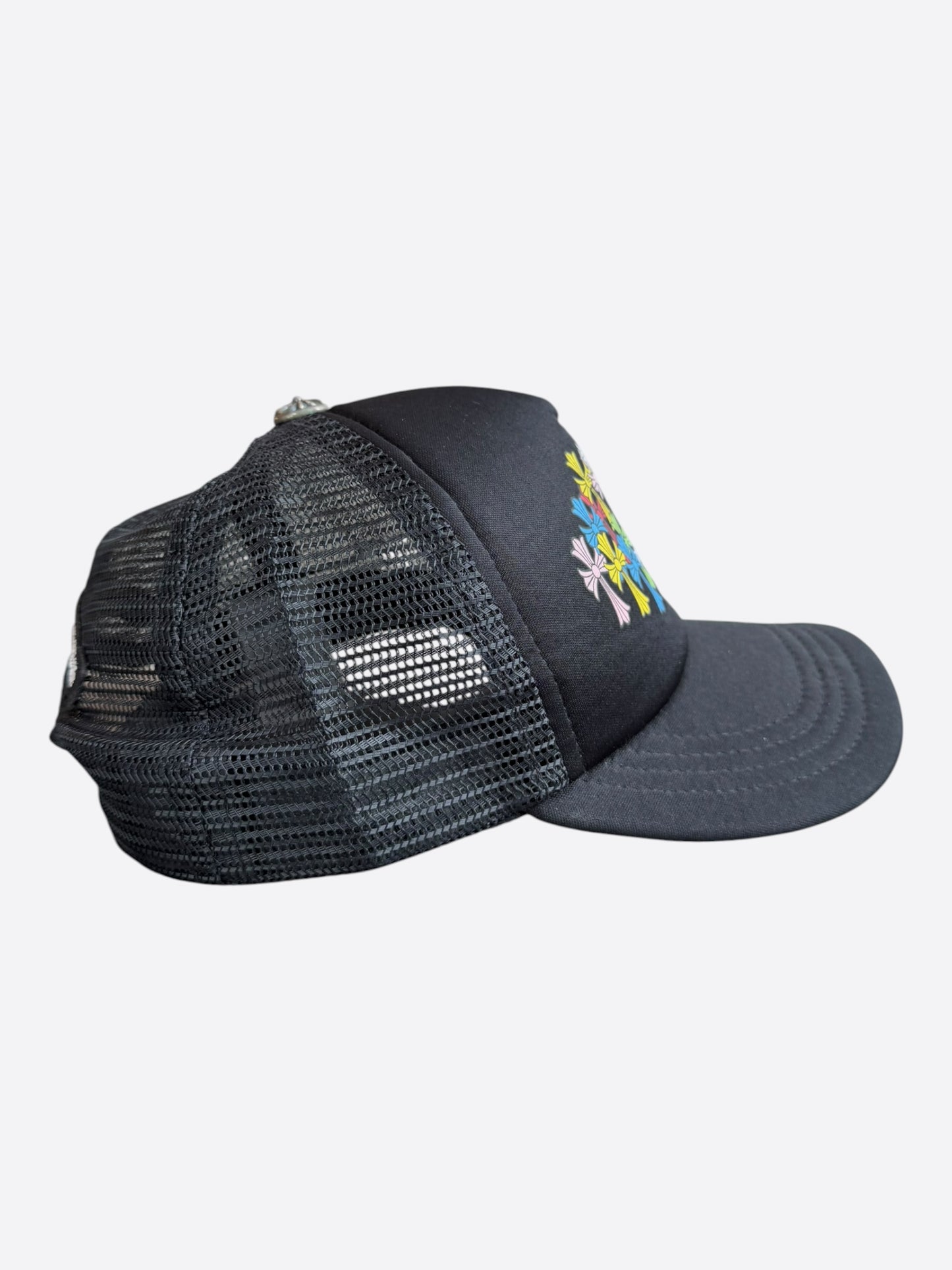 Chrome Hearts Black Multicolor Cross Trucker Hat