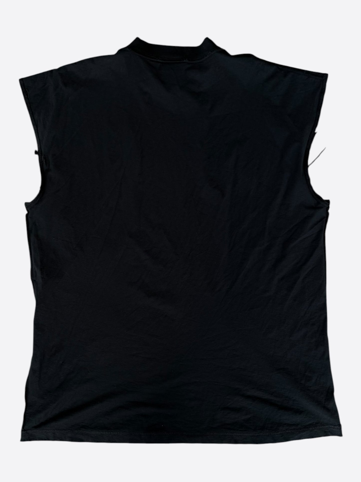 Balenciaga Faded Black & White Logo Sleeveless T-Shirt